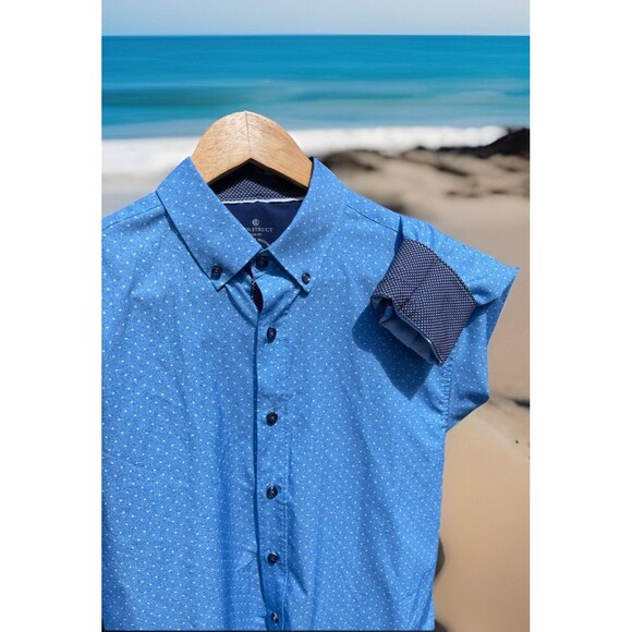 Con.Struct Shirt 4 Way Stretch Moisture Wick Modern Preppy Men Slim Fit Medium - Picture 1 of 13
